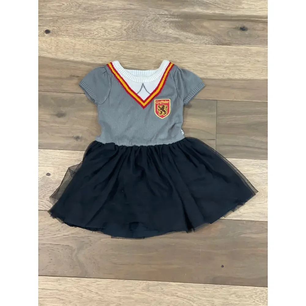 Harry Potter Gryffindor Dress 3T Gray Knit and Black Tulle